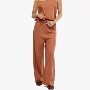 WE WORE WHAT high-rise straight leg linen pant, NWT XXL